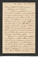 Nachlass Franz Steindachner, Brief von Alphonse Forrer an Franz Steindachner (08.09.1879), Inv.Nr. 137.01, Seite 1
